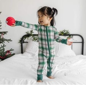 Little Sleepies Noel Plaid Zippy Pajama 0/3 no, 18/24 no NWT